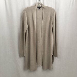 Eileen Fisher Organic Linen Cotton Open Cardigan Sweater Small
